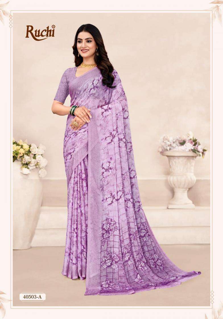 Ruchi Presents Star Chiffon Vol -196 Chiffon Printed Saree Catalog Wholesaler And Exporter 