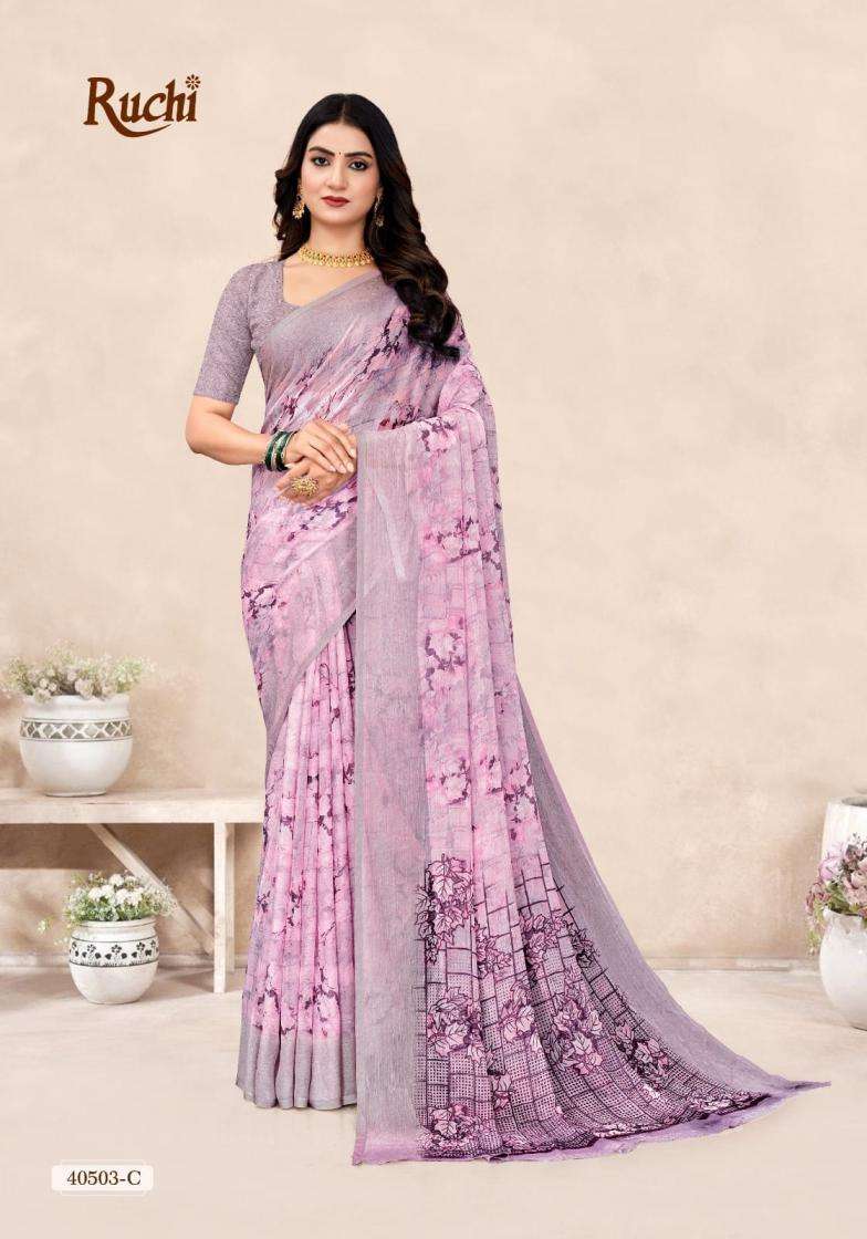 Ruchi Presents Star Chiffon Vol -196 Chiffon Printed Saree Catalog Wholesaler And Exporter 