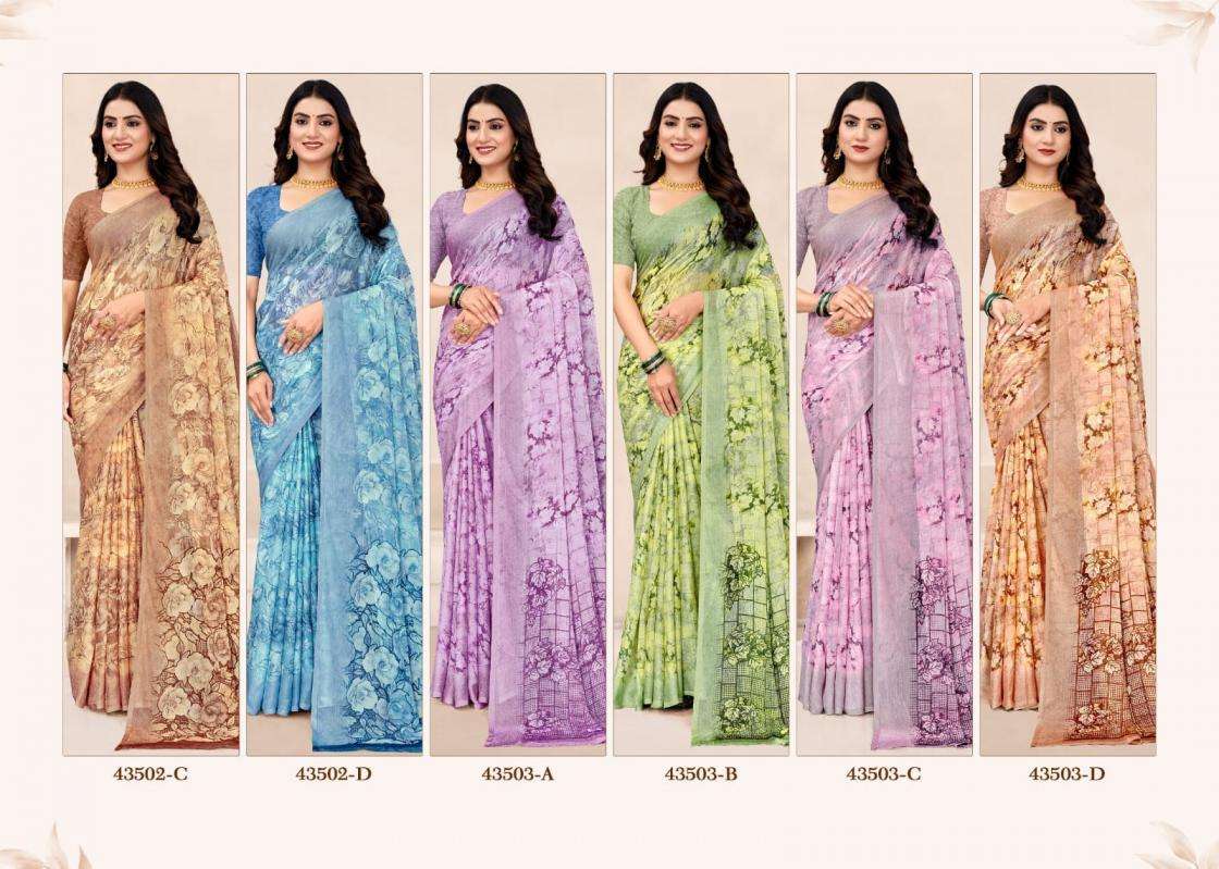 Ruchi Presents Star Chiffon Vol -196 Chiffon Printed Saree Catalog Wholesaler And Exporter 