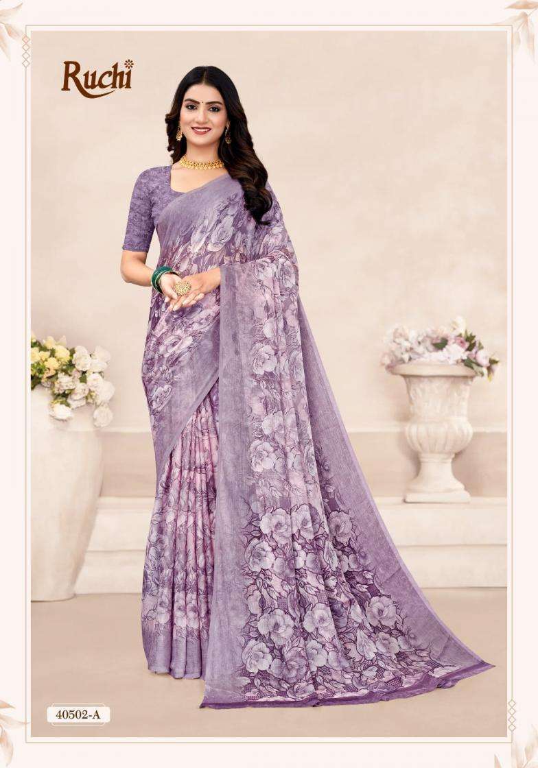 Ruchi Presents Star Chiffon Vol -196 Chiffon Printed Saree Catalog Wholesaler And Exporter 