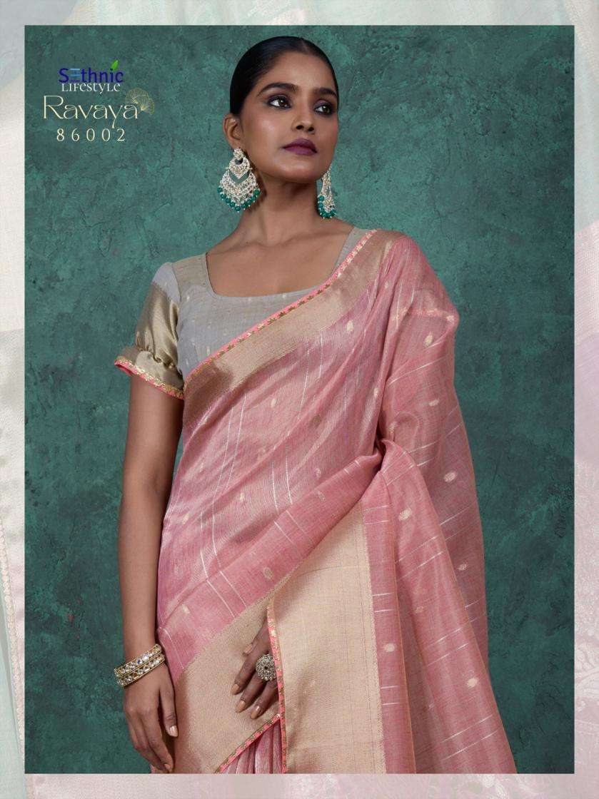 Sethnic Lifestyle Present Ravaya Party Wear Linen Blend Woven Saree Catalog Wholesaler And Exporter 