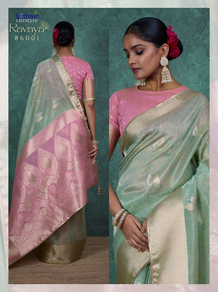 Sethnic Lifestyle Present Ravaya Party Wear Linen Blend Woven Saree Catalog Wholesaler And Exporter 