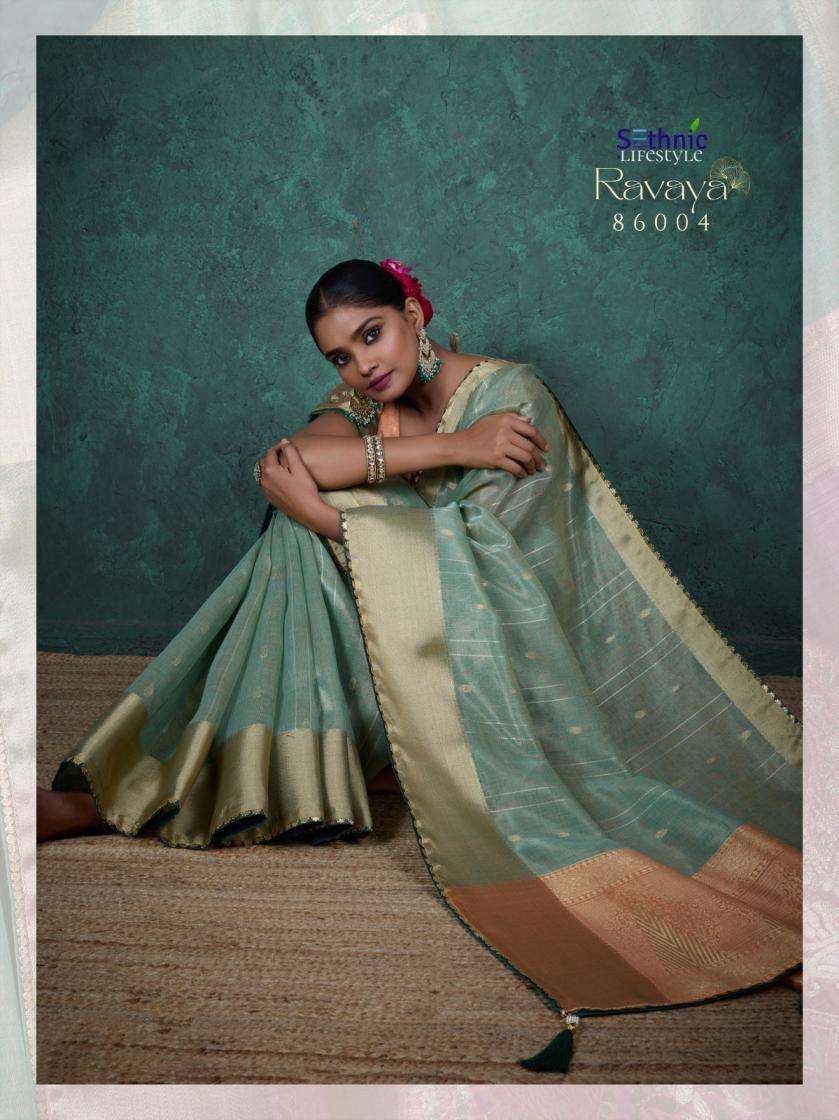 Sethnic Lifestyle Present Ravaya Party Wear Linen Blend Woven Saree Catalog Wholesaler And Exporter 