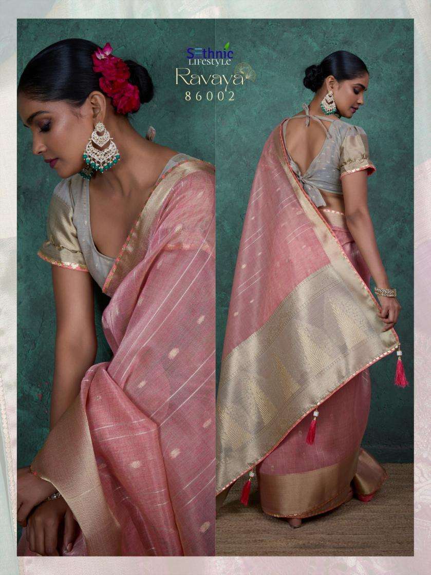 Sethnic Lifestyle Present Ravaya Party Wear Linen Blend Woven Saree Catalog Wholesaler And Exporter 