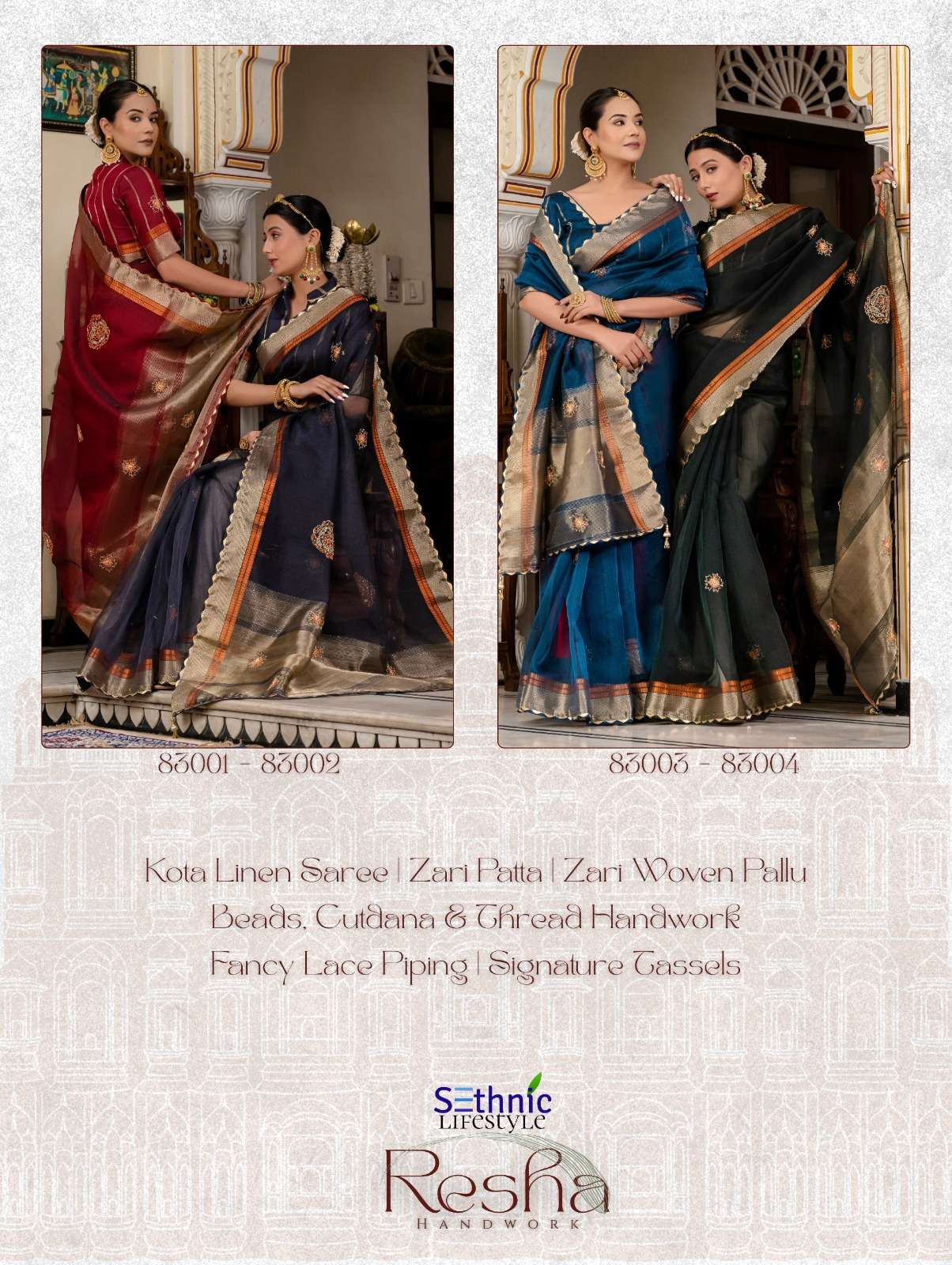 SETHNIC PRESENTS RESHA FANCY KOTA LINEN SAREES CATALOG WHOLESALER AND EXPORTER IN SURAT
