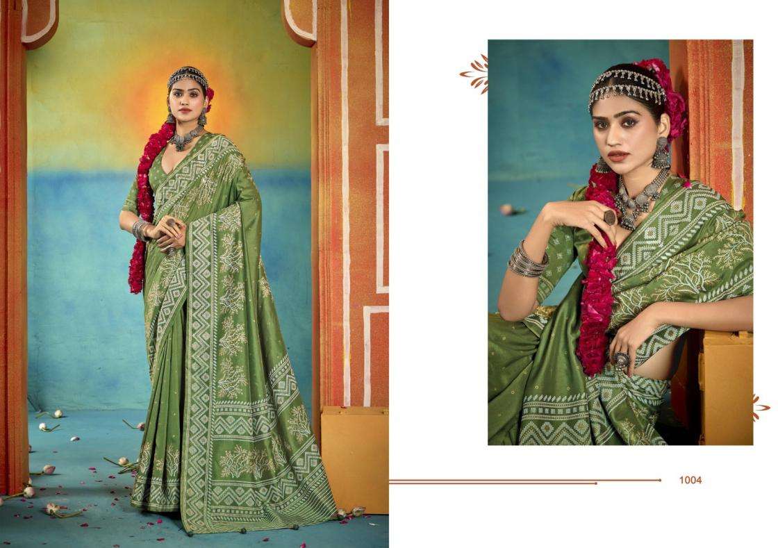 shubh shree creation presents sarangi wealvet tusser silk fashionable sarees catalog wholesaler and exporter 