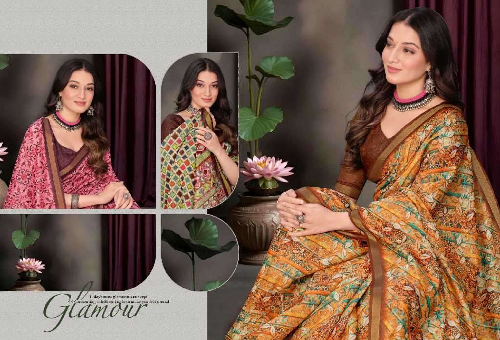 Vipul Presents Amrapali Vol-2 Wholesale Cotton Fabrics Indian Sarees Catalog Wholesaler And Exporter 