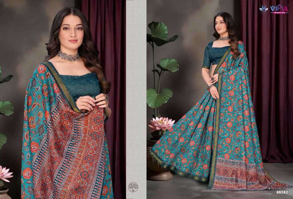 Vipul Presents Amrapali Vol-2 Wholesale Cotton Fabrics Indian Sarees Catalog Wholesaler And Exporter 