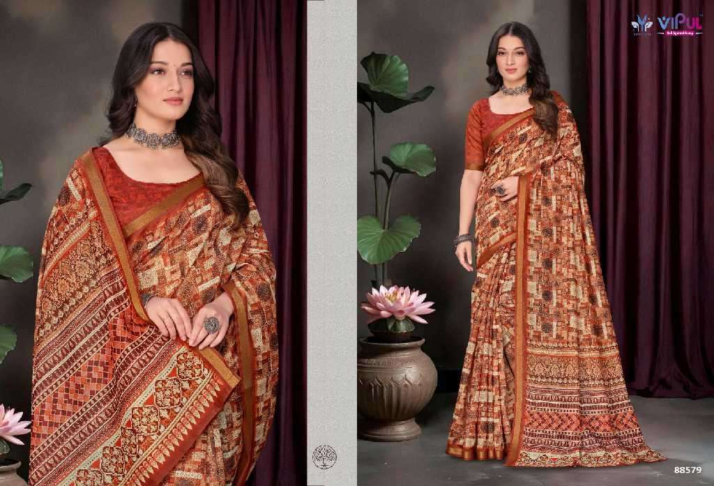 Vipul Presents Amrapali Vol-2 Wholesale Cotton Fabrics Indian Sarees Catalog Wholesaler And Exporter 