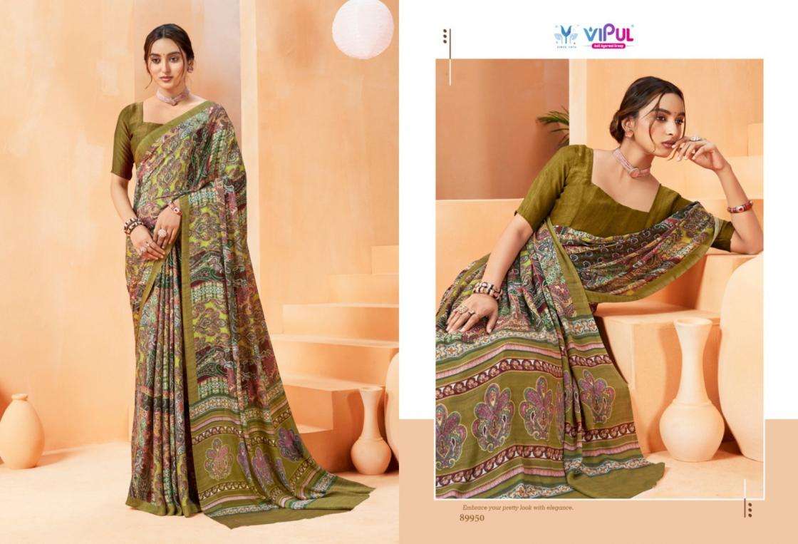 VIPUL PRESENTS ANTIQUE ROYAL VOL-14 CREWA GEORGETTE STYLISH SAREE CATALOG WHOLESALER AND EXPORTER 
