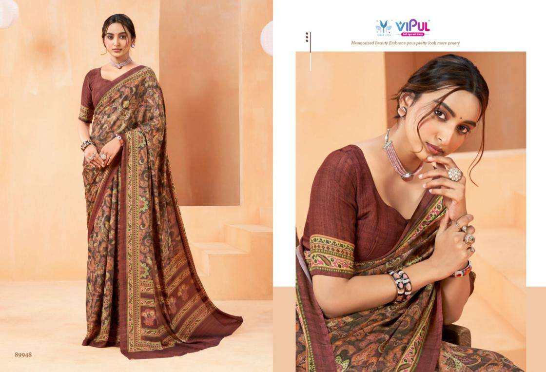VIPUL PRESENTS ANTIQUE ROYAL VOL-14 CREWA GEORGETTE STYLISH SAREE CATALOG WHOLESALER AND EXPORTER 