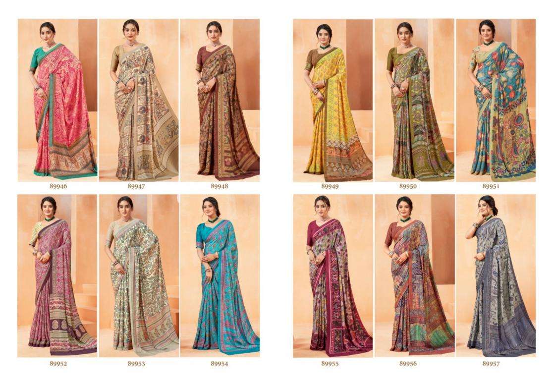 VIPUL PRESENTS ANTIQUE ROYAL VOL-14 CREWA GEORGETTE STYLISH SAREE CATALOG WHOLESALER AND EXPORTER 