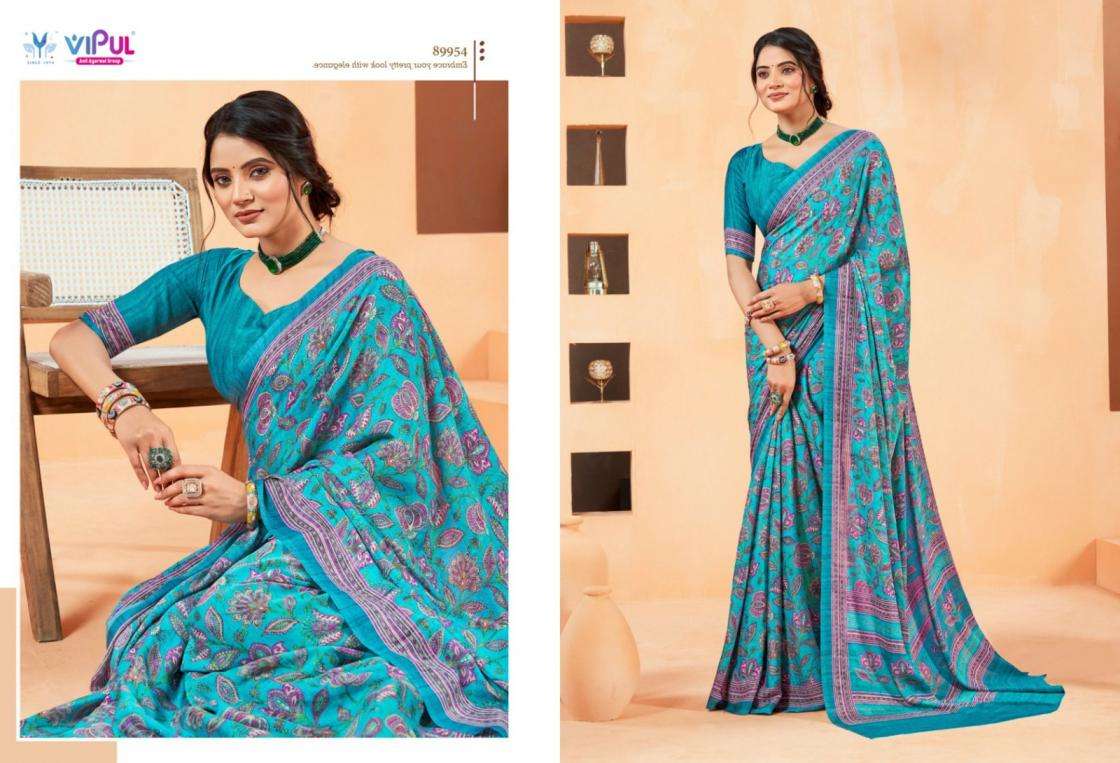 VIPUL PRESENTS ANTIQUE ROYAL VOL-14 CREWA GEORGETTE STYLISH SAREE CATALOG WHOLESALER AND EXPORTER 