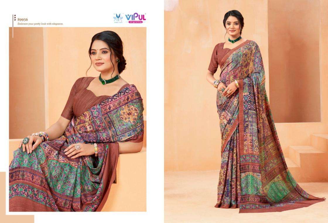VIPUL PRESENTS ANTIQUE ROYAL VOL-14 CREWA GEORGETTE STYLISH SAREE CATALOG WHOLESALER AND EXPORTER 
