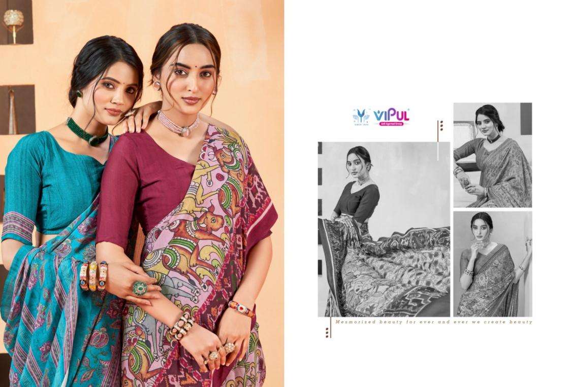 VIPUL PRESENTS ANTIQUE ROYAL VOL-14 CREWA GEORGETTE STYLISH SAREE CATALOG WHOLESALER AND EXPORTER 