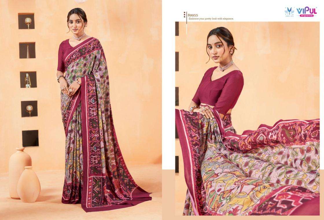 VIPUL PRESENTS ANTIQUE ROYAL VOL-14 CREWA GEORGETTE STYLISH SAREE CATALOG WHOLESALER AND EXPORTER 