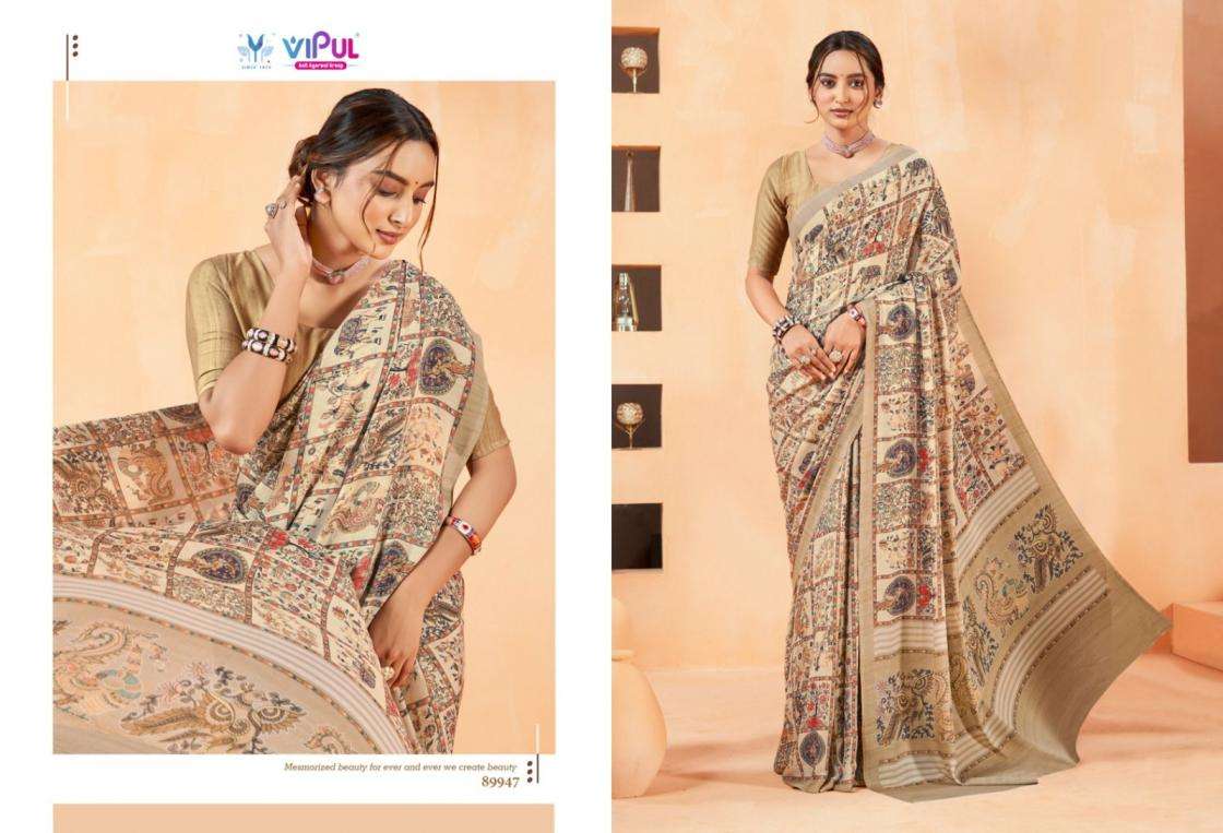 VIPUL PRESENTS ANTIQUE ROYAL VOL-14 CREWA GEORGETTE STYLISH SAREE CATALOG WHOLESALER AND EXPORTER 