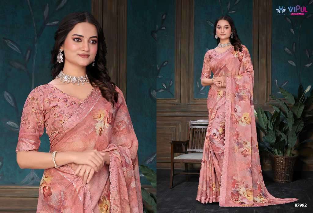 Vipul Presents Estella Wholesale Dal Moss Wholesale Indian Ethnic Sarees Catalog Wholesaler And Exporter 