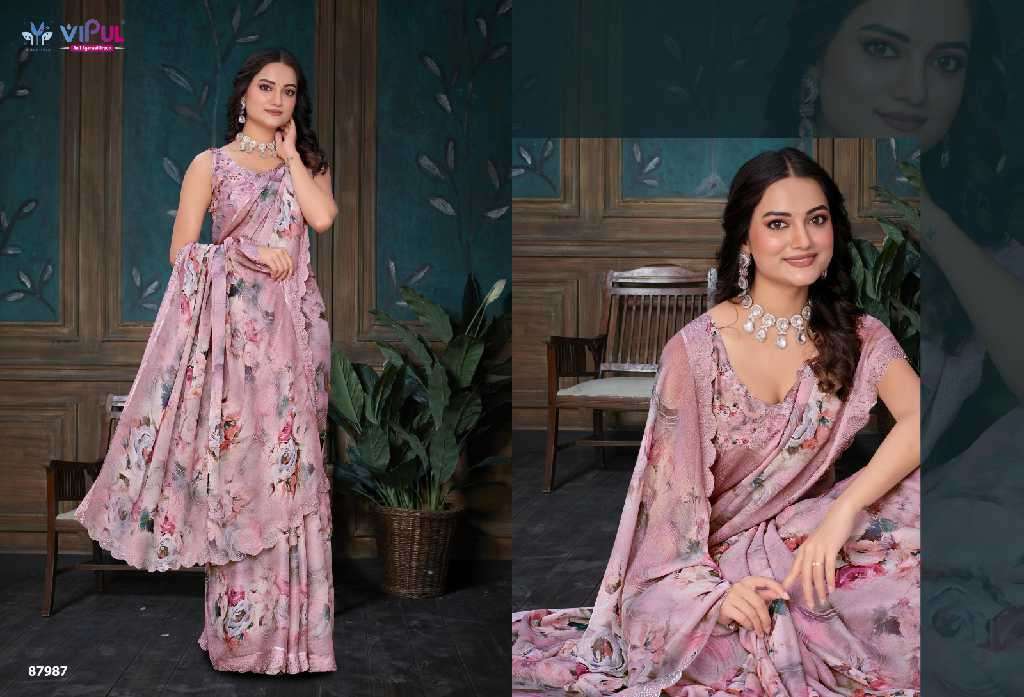 Vipul Presents Estella Wholesale Dal Moss Wholesale Indian Ethnic Sarees Catalog Wholesaler And Exporter 