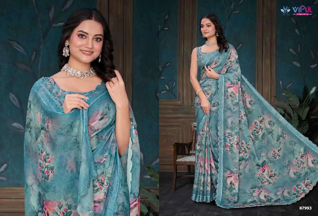 Vipul Presents Estella Wholesale Dal Moss Wholesale Indian Ethnic Sarees Catalog Wholesaler And Exporter 