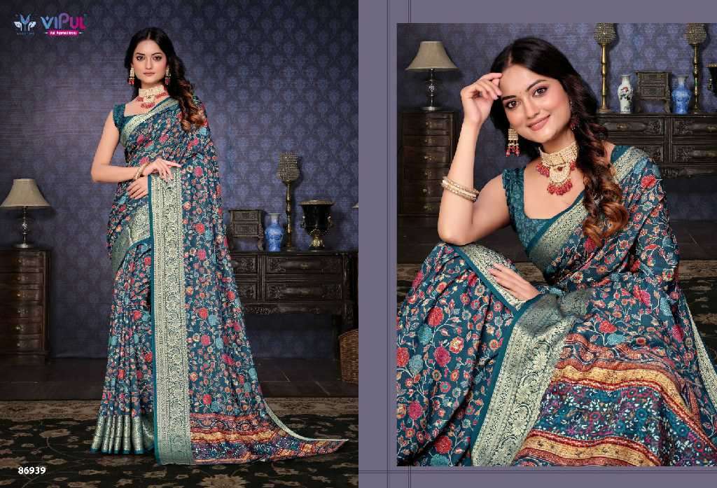 Vipul Presents Madhura Wholesale Soft Silk Ethnic Indian Sarees Catalog WHolesaler And Exporter 