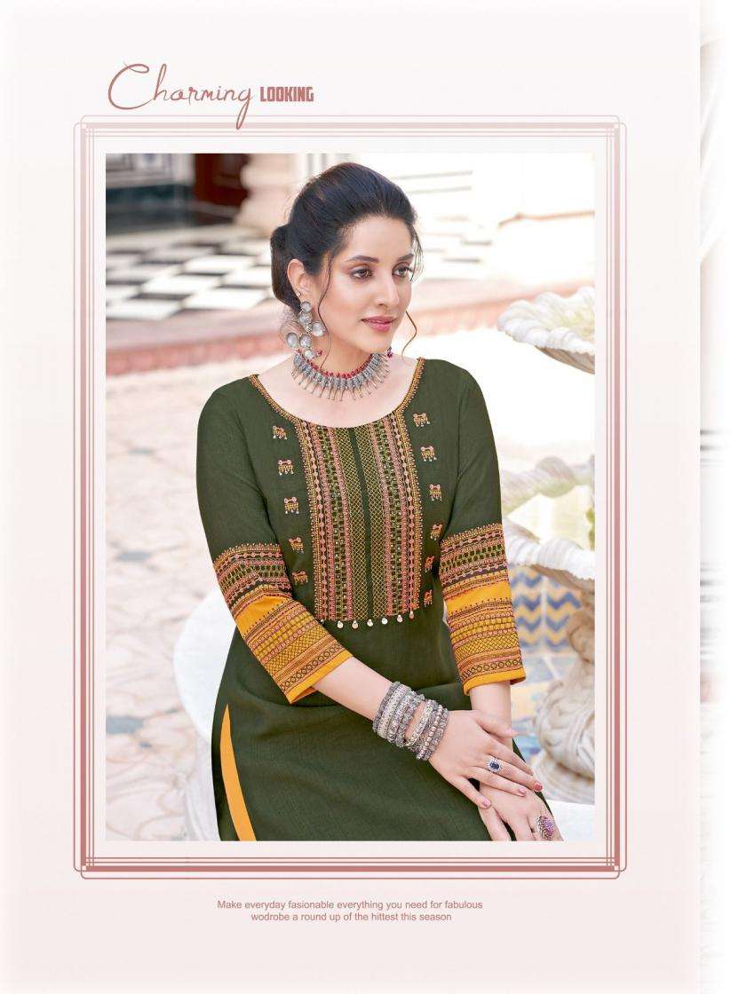 Wooglee Salonee Vol-8 Rayon Fully Stitch Shop Trendy Long Kurtis Catalog Wholesaler And Exporter In Surat