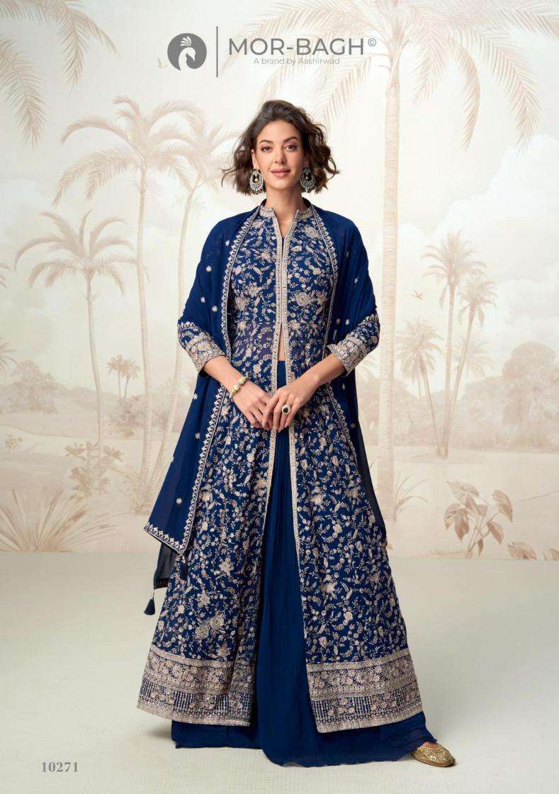 Aashirwad Creation Presents Vamika Georgette Readymade Exclusive Skirt Kurti With Dupatta Catalog Wholesaler 