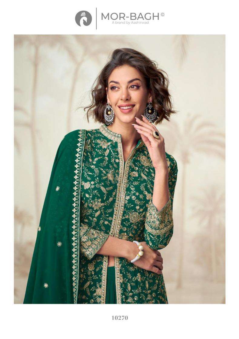 Aashirwad Creation Presents Vamika Georgette Readymade Exclusive Skirt Kurti With Dupatta Catalog Wholesaler 