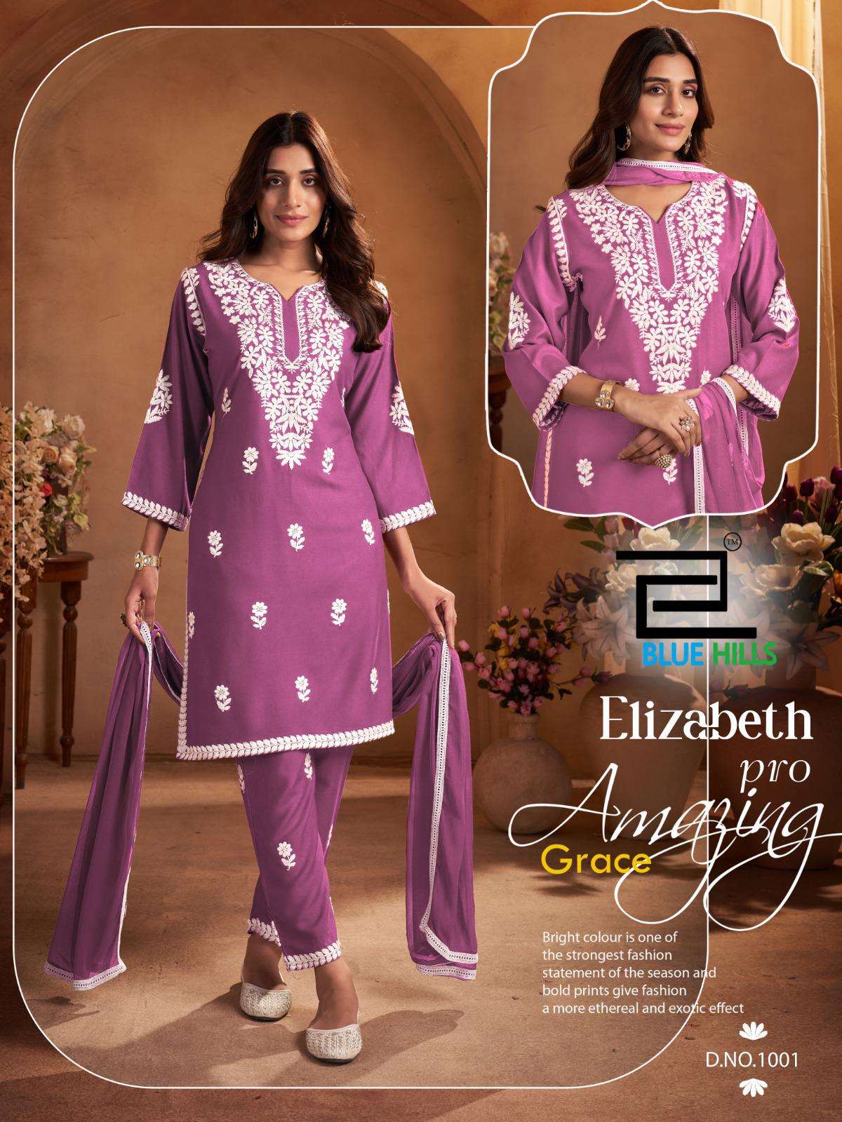 Blue Hills Elizabeth Pro Full Stitch Rayon kurti sett For Girls Catalog Wholesaler And Exporter 