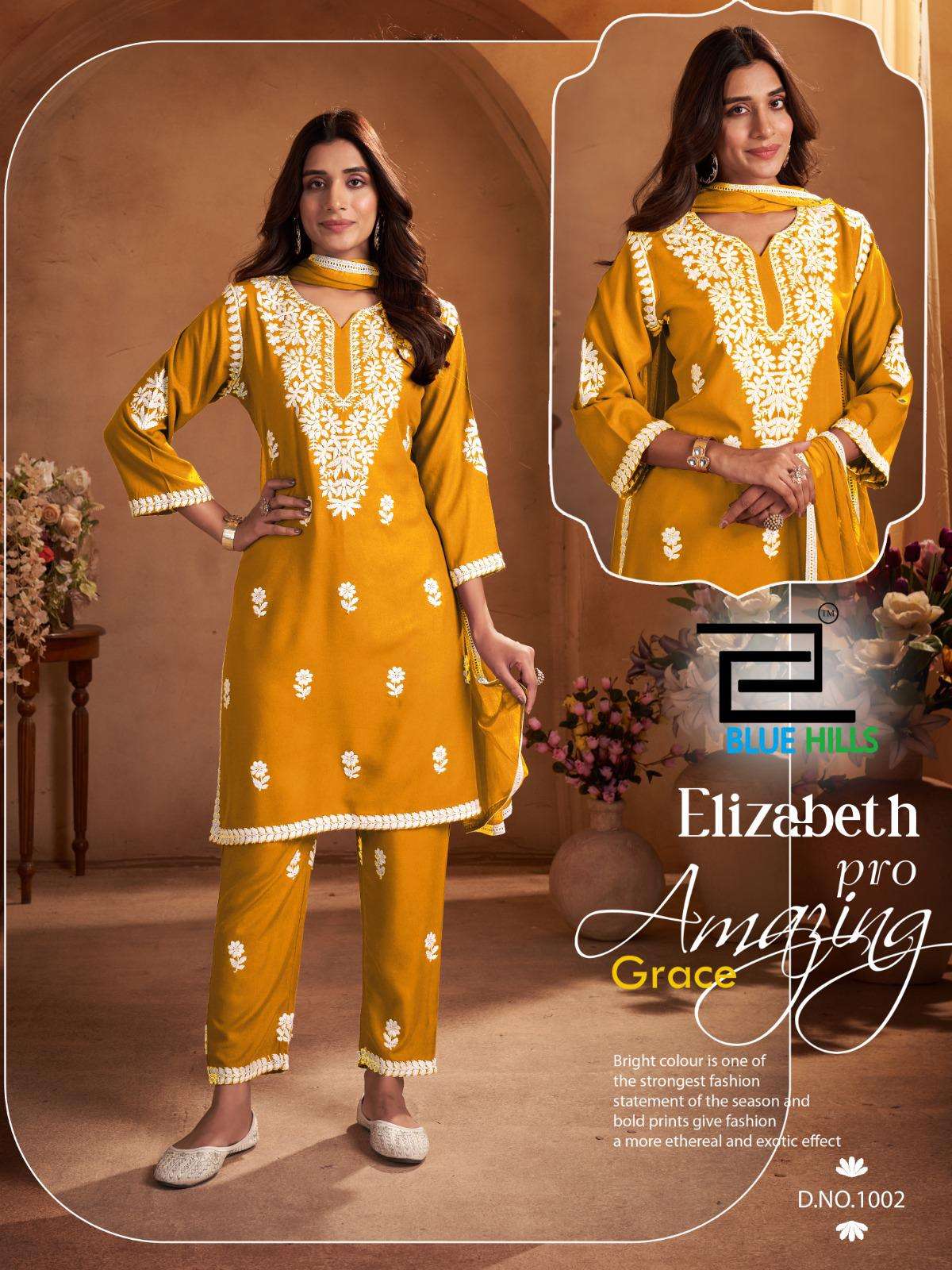 Blue Hills Elizabeth Pro Full Stitch Rayon kurti sett For Girls Catalog Wholesaler And Exporter 