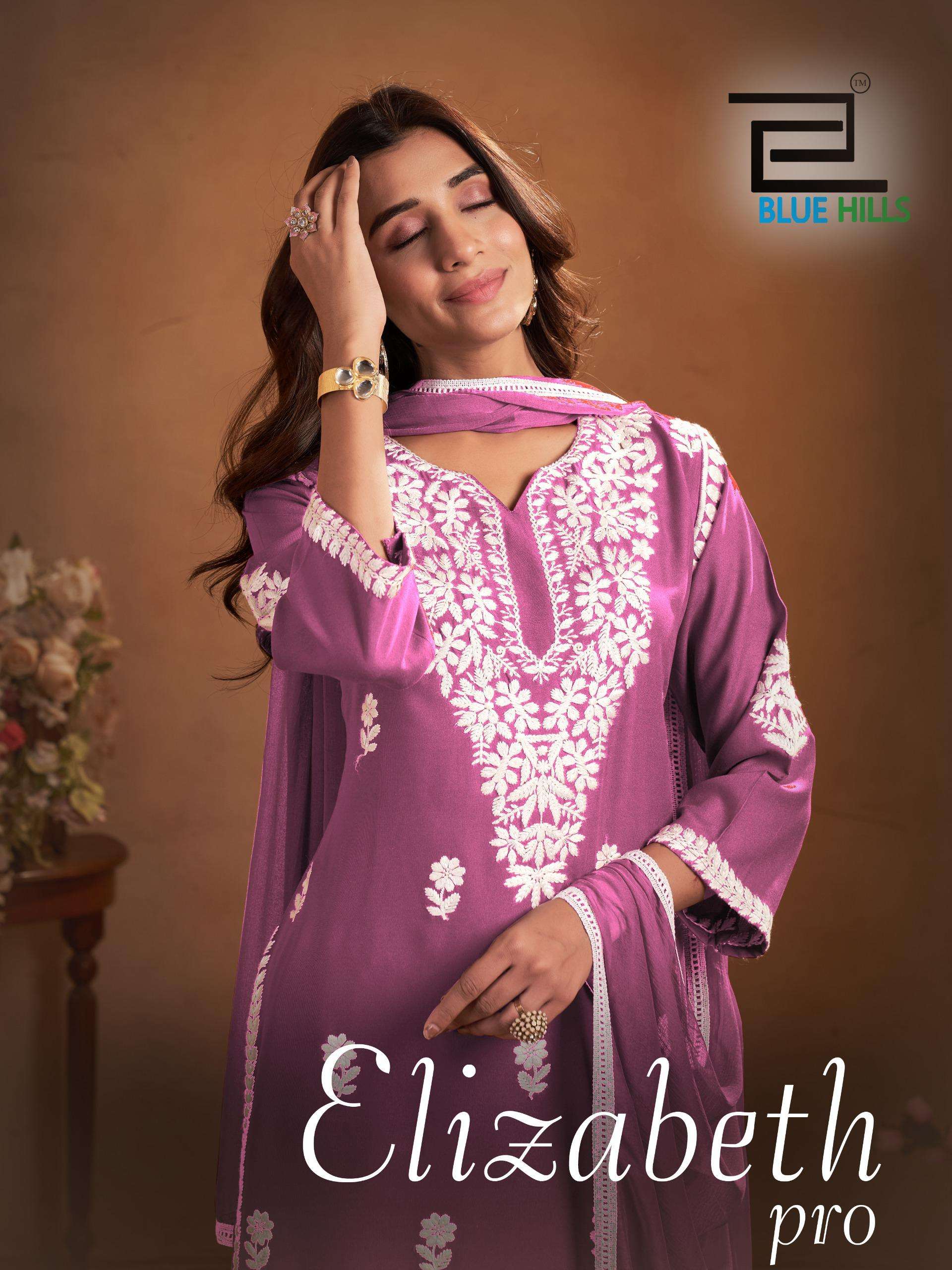 Blue Hills Elizabeth Pro Full Stitch Rayon kurti sett For Girls Catalog Wholesaler And Exporter 