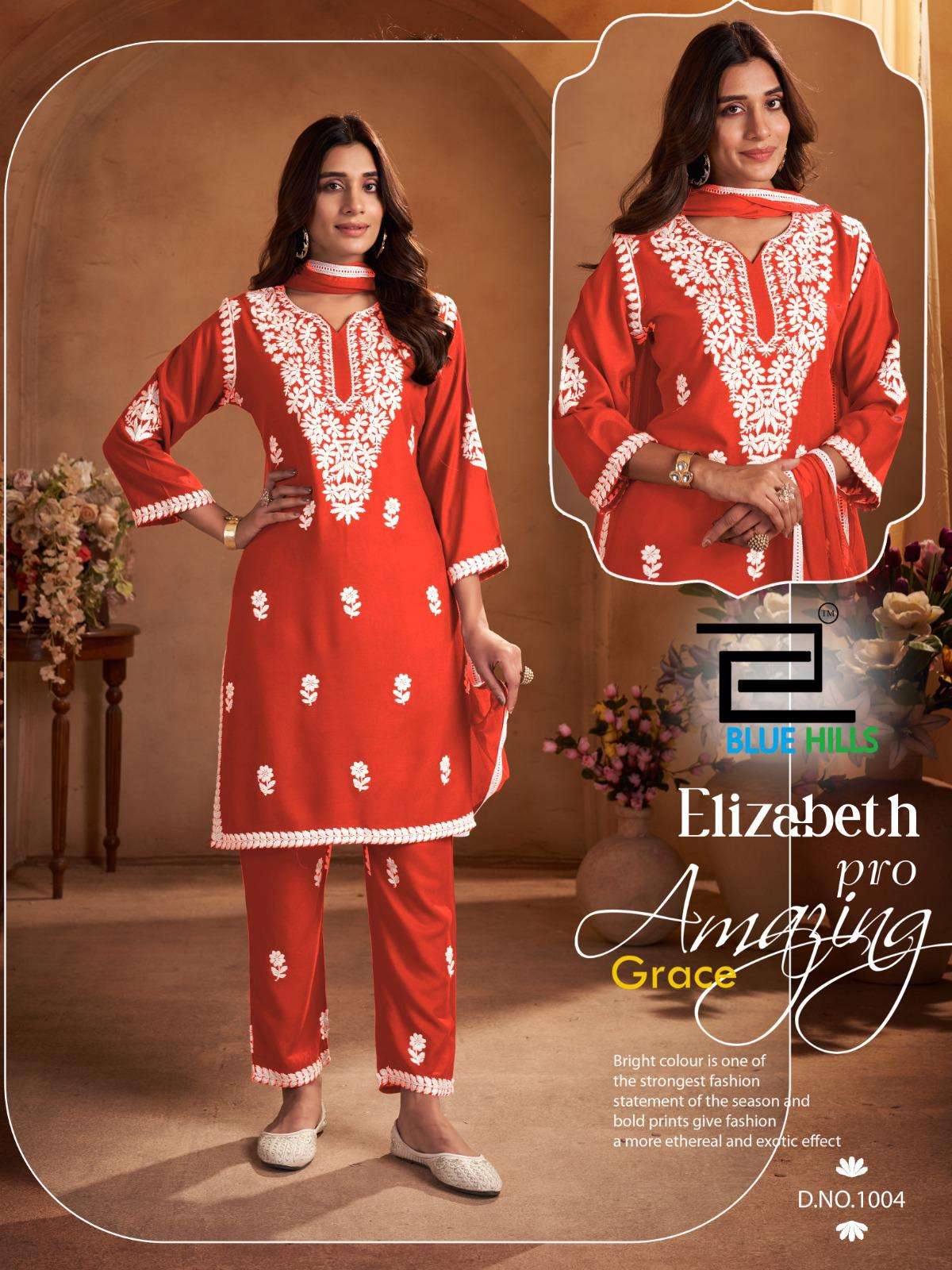 Blue Hills Elizabeth Pro Full Stitch Rayon kurti sett For Girls Catalog Wholesaler And Exporter 