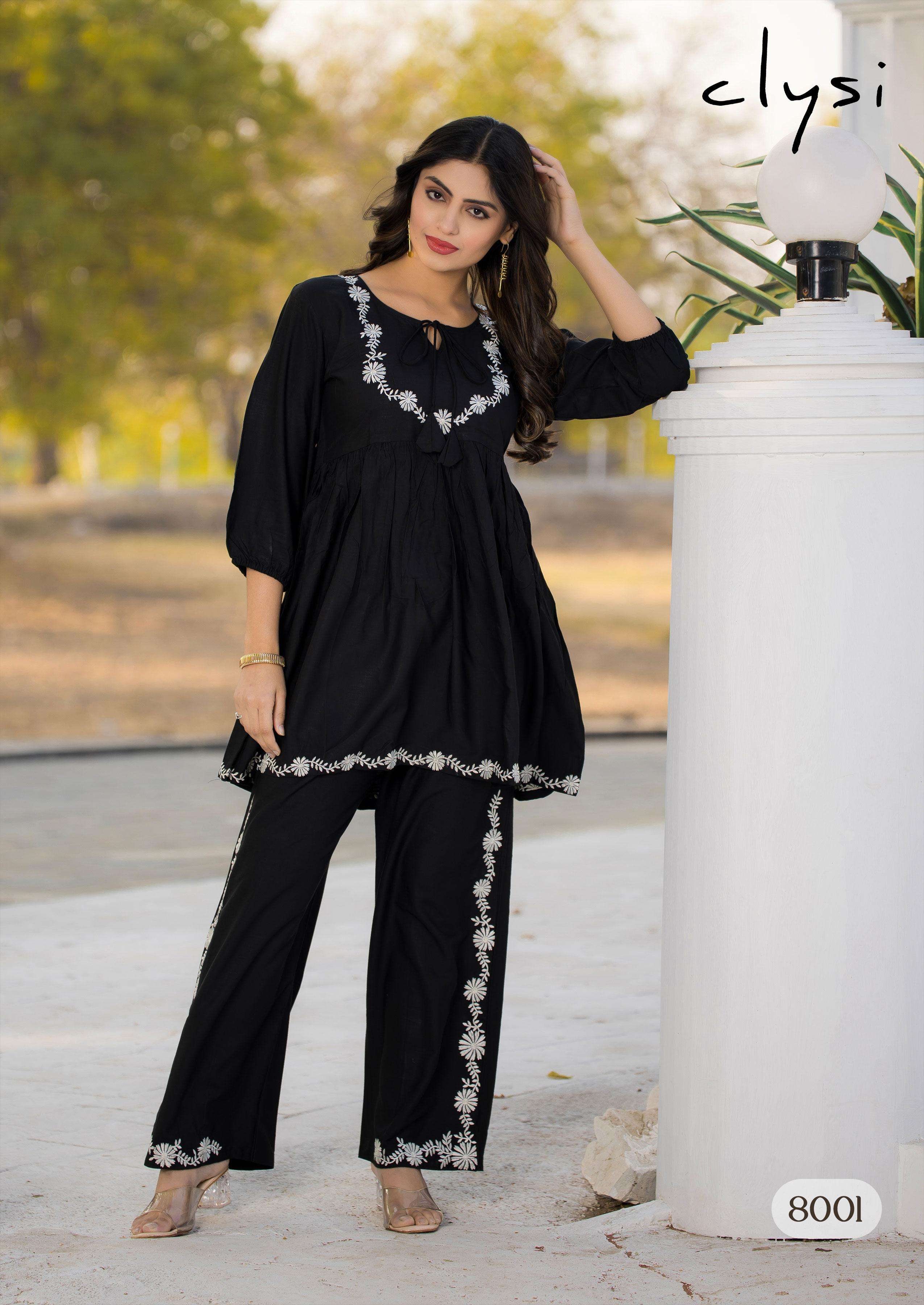 CLYSI PRESENTS ROZELLA FANCY RAYON TOP WITH PANT SETT CATALOG WHOLESALER AND EXPORTER 