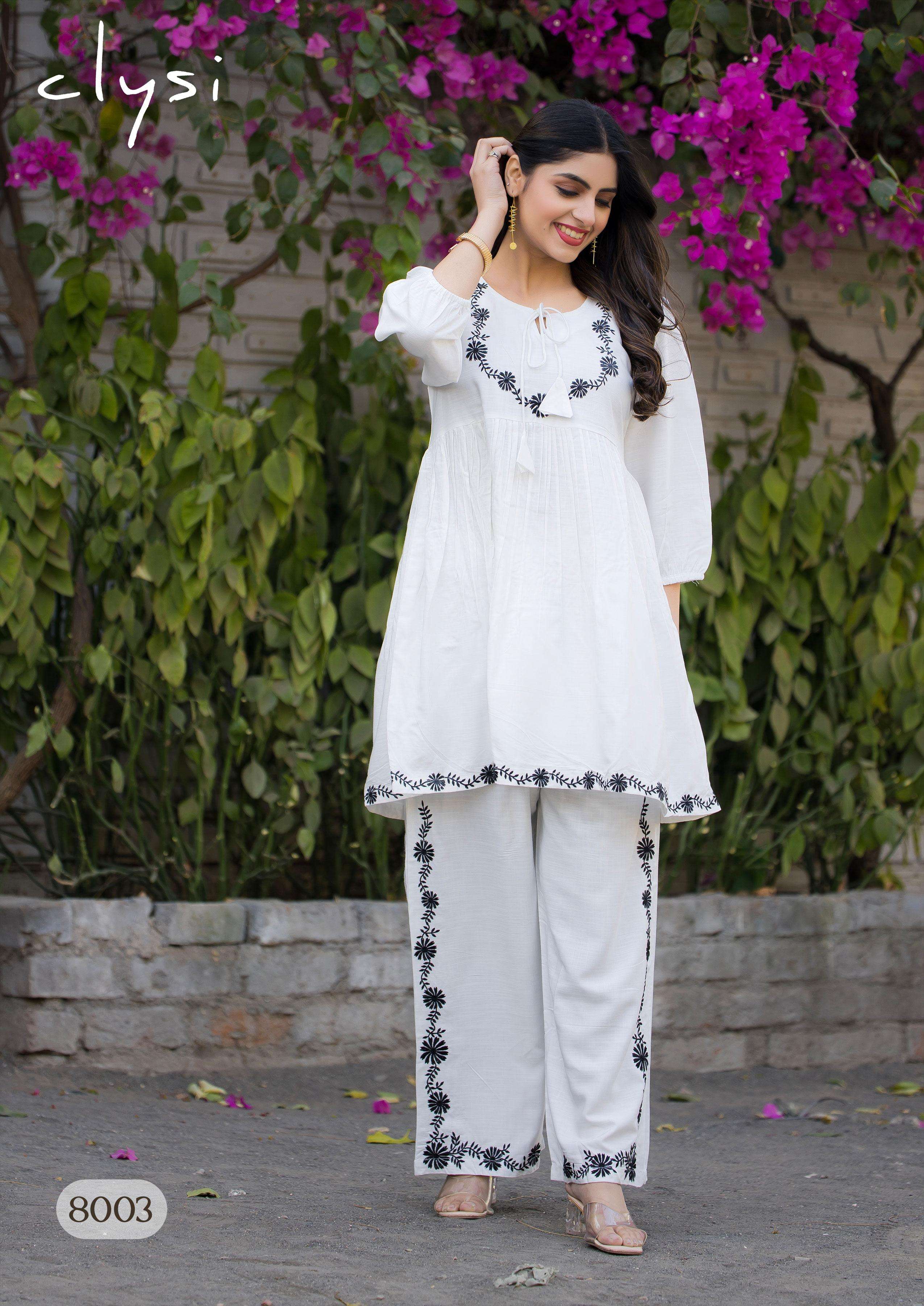 CLYSI PRESENTS ROZELLA FANCY RAYON TOP WITH PANT SETT CATALOG WHOLESALER AND EXPORTER 