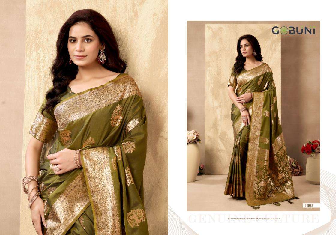 Gobuni Presents Sabyasachi Traditional Rich Pallu Silk Saree For Womens Catalog Wholesaler And Exporter 