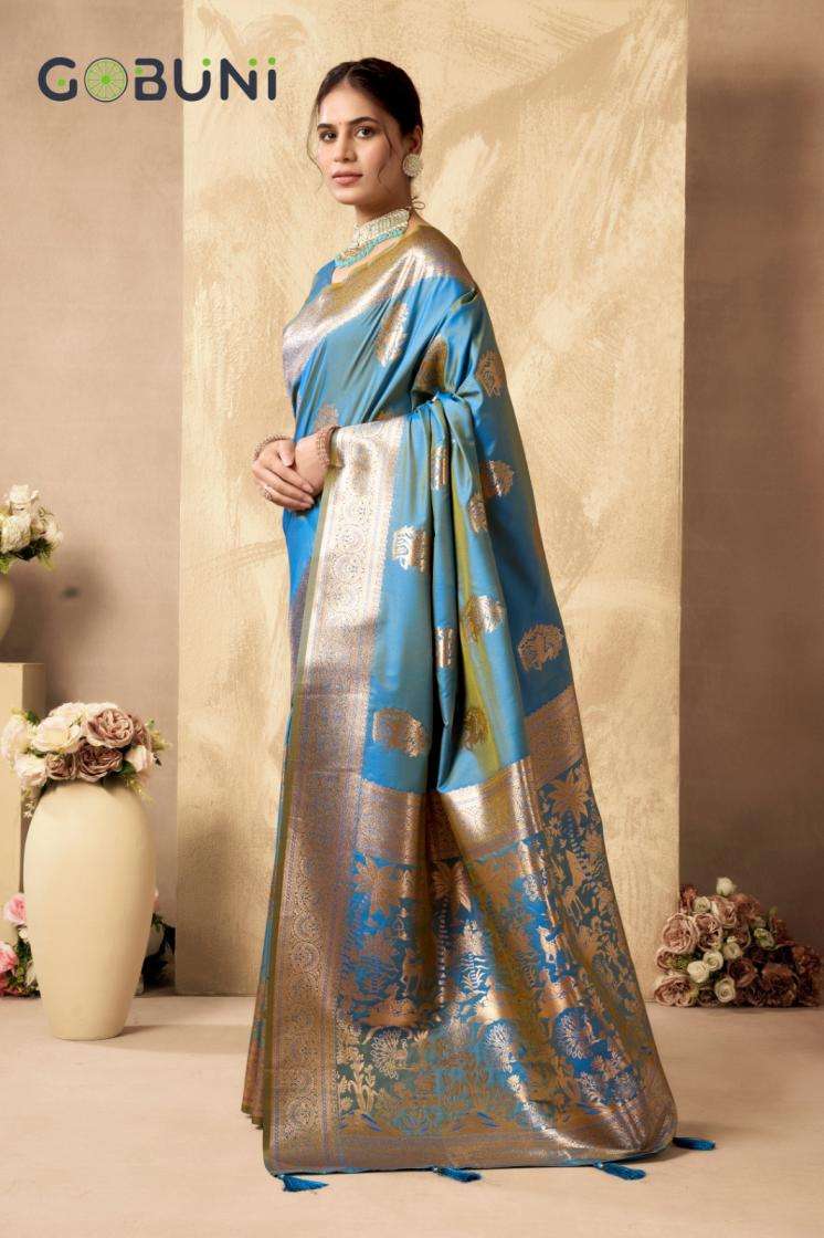 Gobuni Presents Sabyasachi Traditional Rich Pallu Silk Saree For Womens Catalog Wholesaler And Exporter 