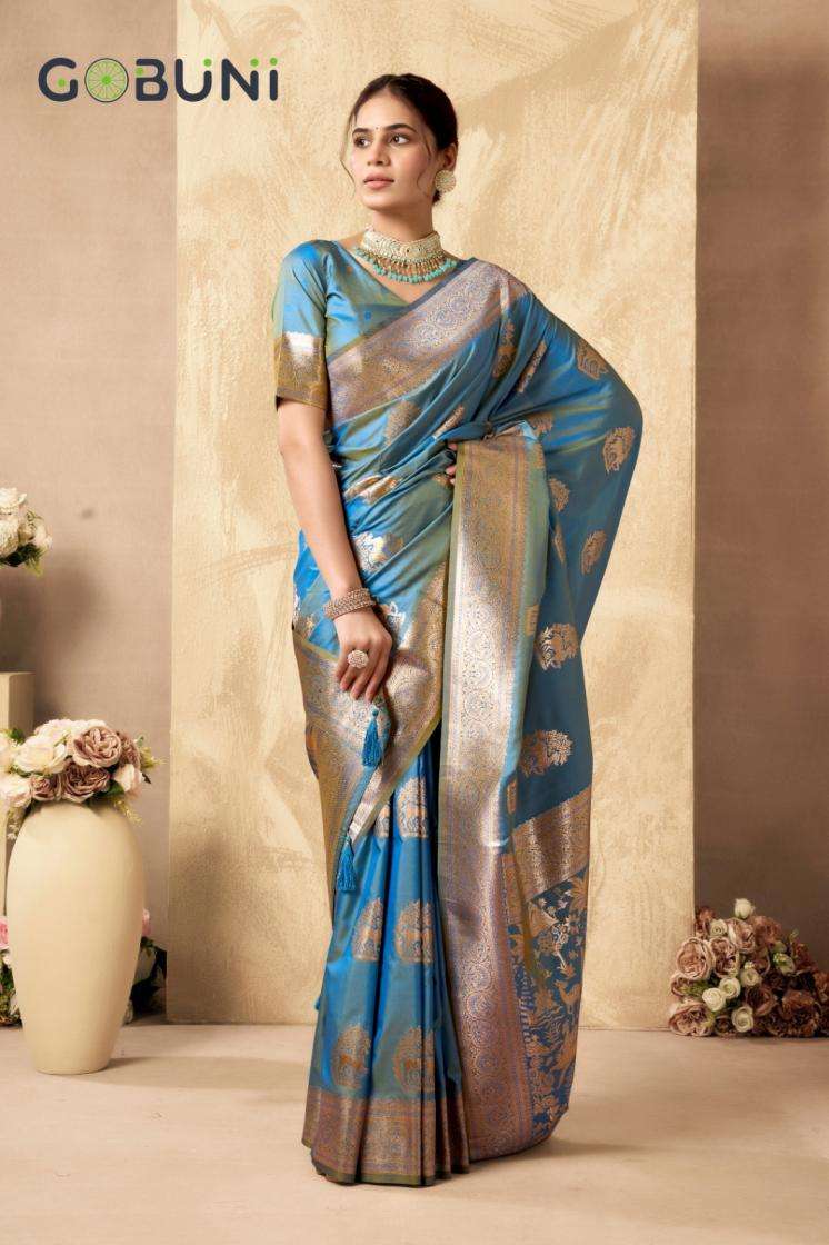 Gobuni Presents Sabyasachi Traditional Rich Pallu Silk Saree For Womens Catalog Wholesaler And Exporter 