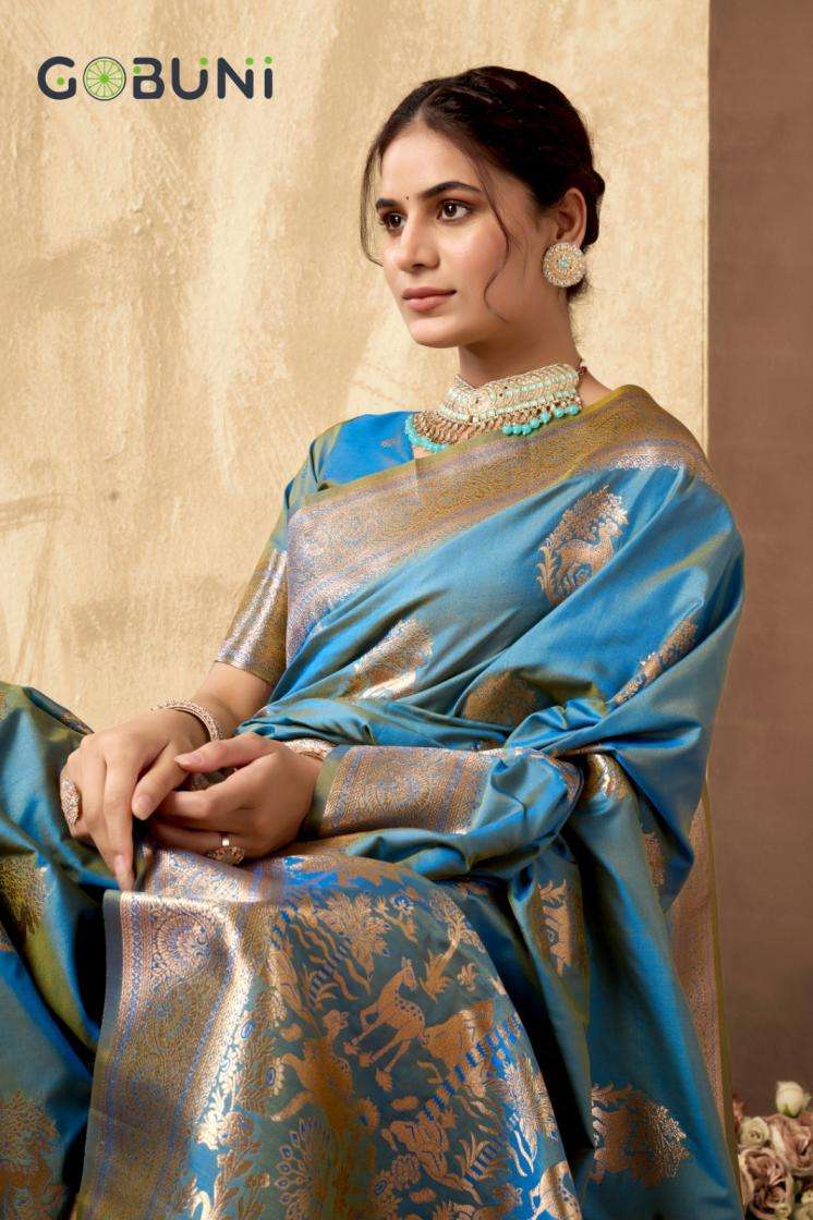 Gobuni Presents Sabyasachi Traditional Rich Pallu Silk Saree For Womens Catalog Wholesaler And Exporter 