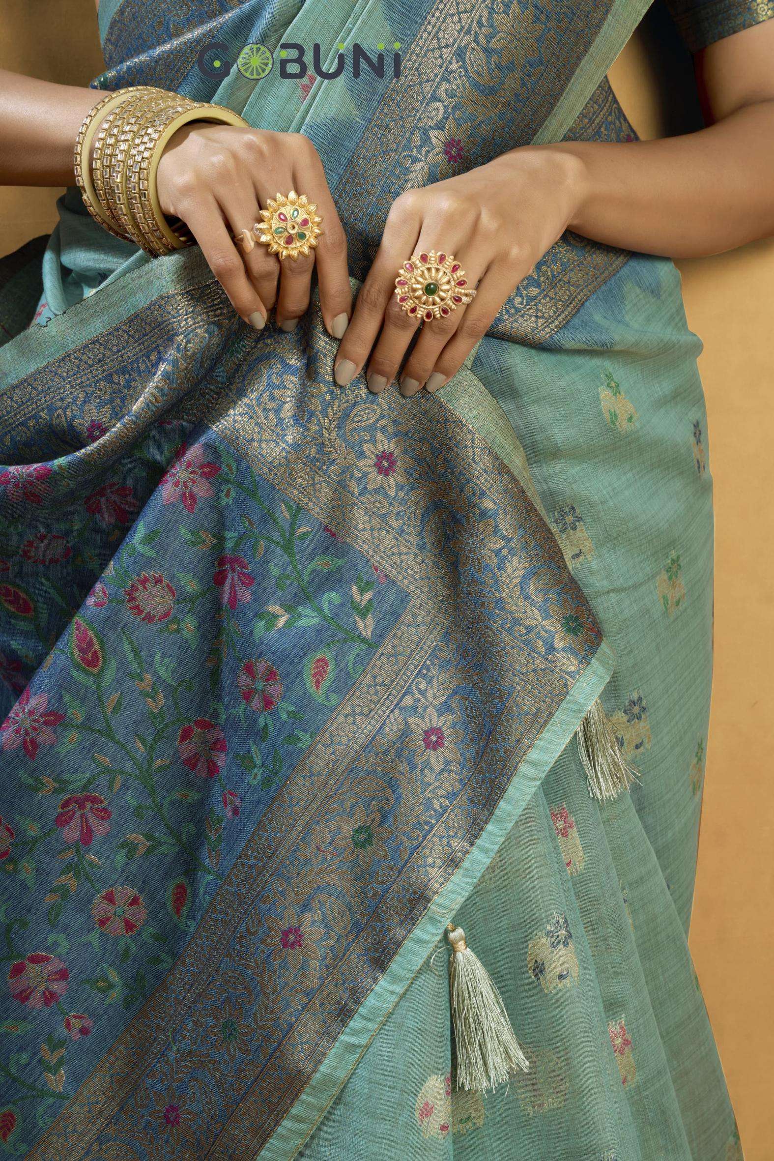 gobuni presents sindoor cotton beautiful zari exclusive sarees catalog