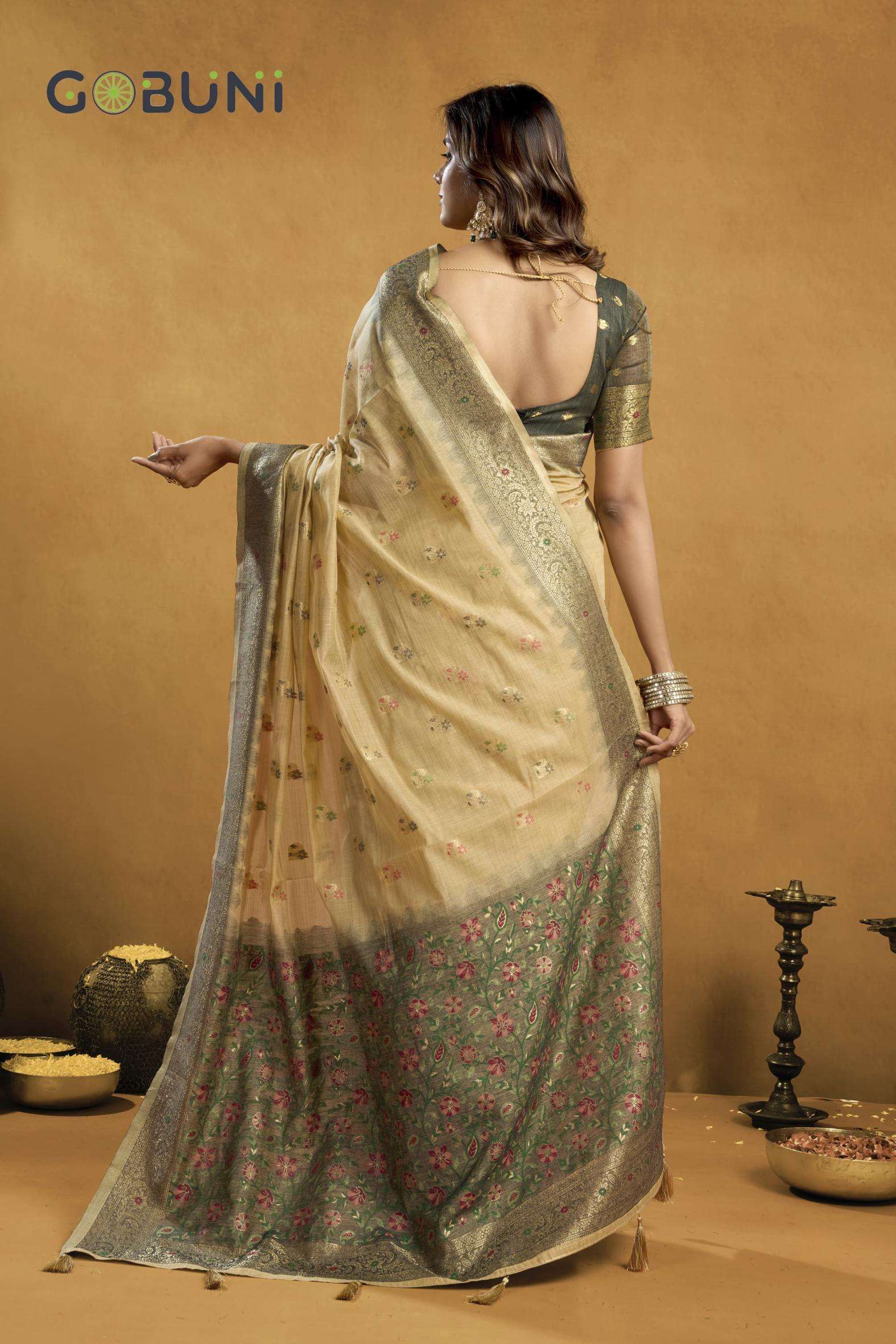 gobuni presents sindoor cotton beautiful zari exclusive sarees catalog