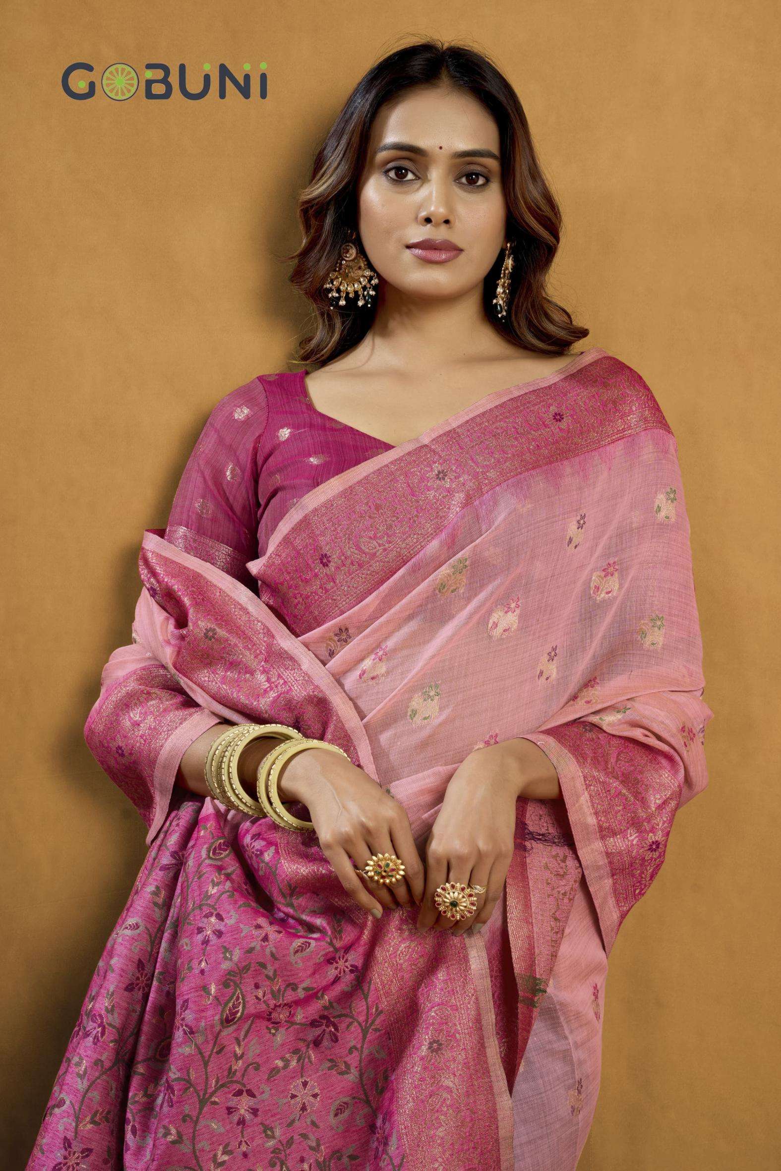 gobuni presents sindoor cotton beautiful zari exclusive sarees catalog