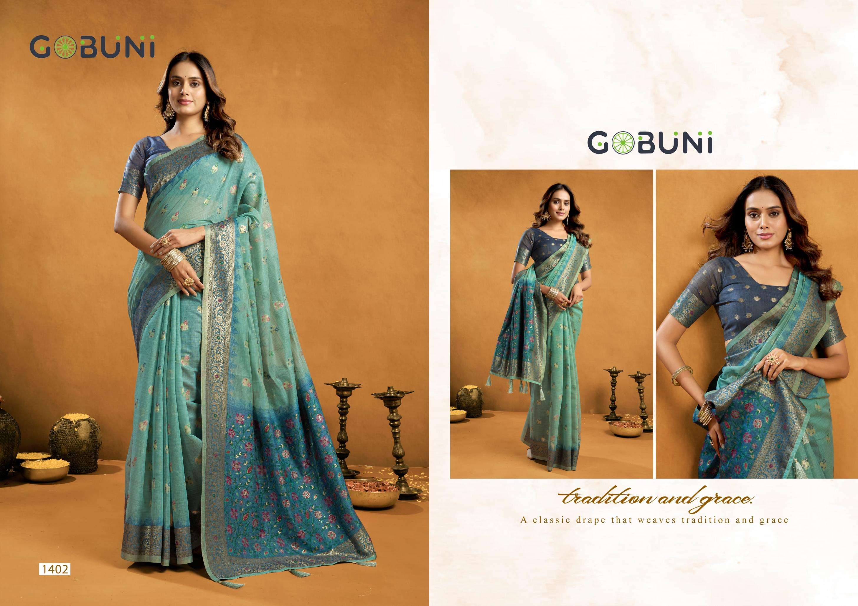 gobuni presents sindoor cotton beautiful zari exclusive sarees catalog