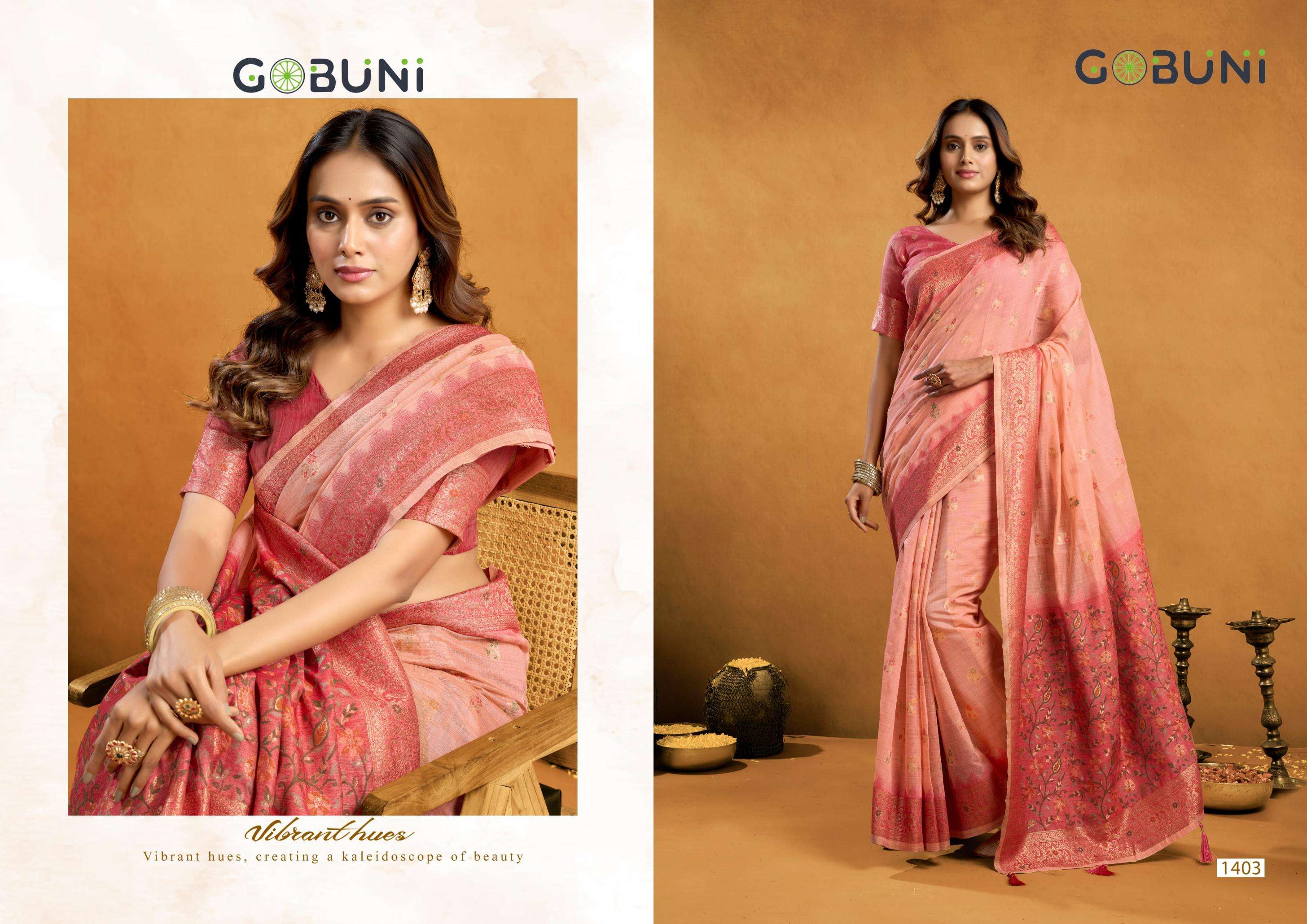 gobuni presents sindoor cotton beautiful zari exclusive sarees catalog