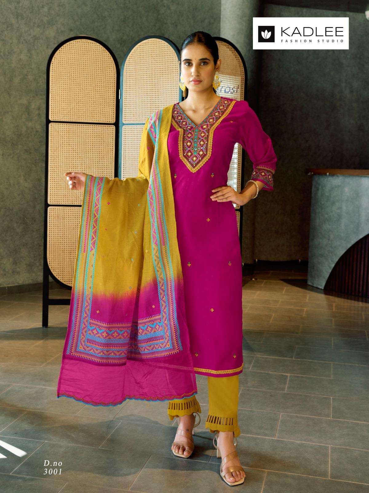 kadlee presents vardan viscose readymade classic kurti with bottom and duppata catalog wholesaler and exports