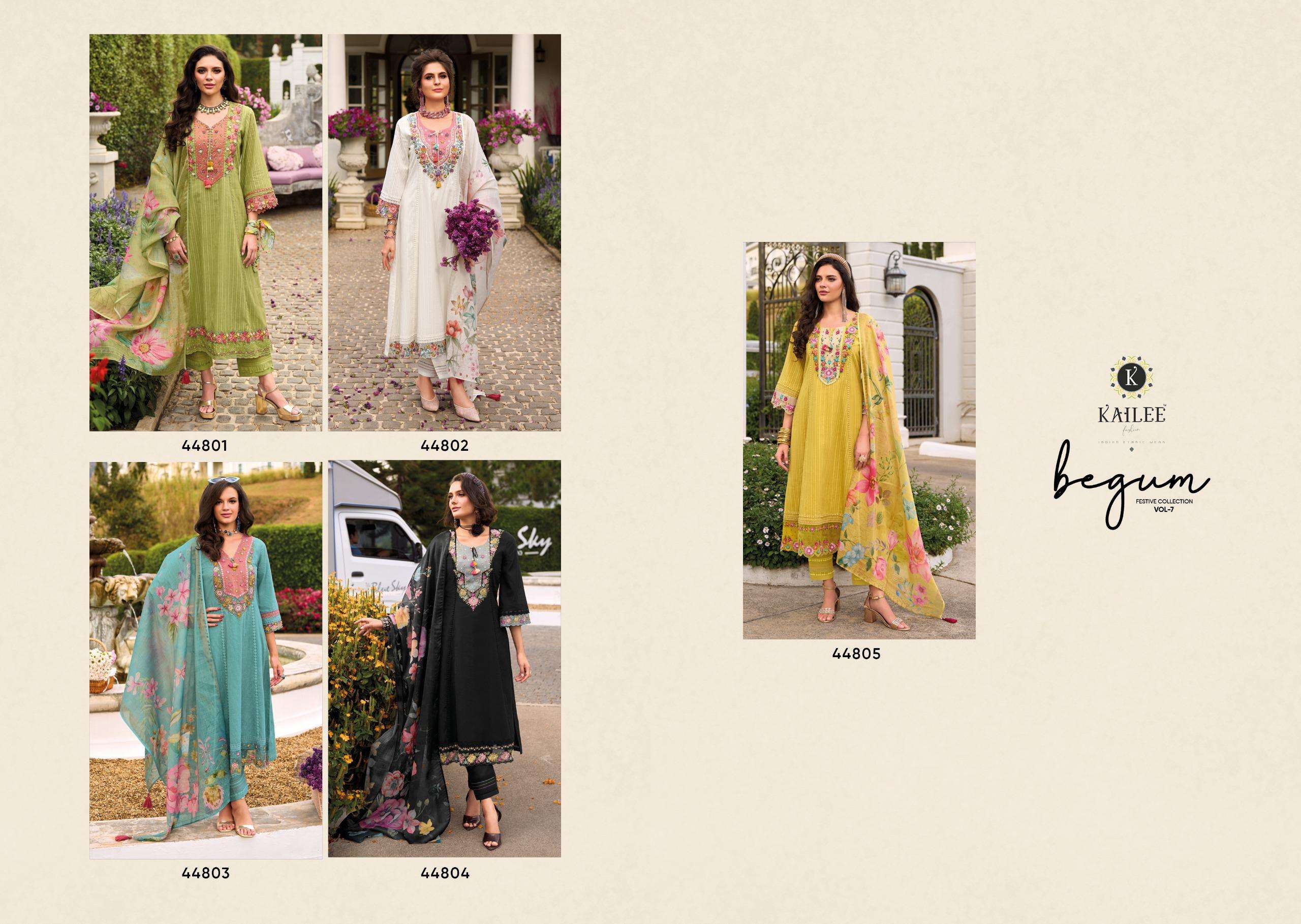kailee fashion presents begum vol-7 readymade cotton gorgeous kurtis catalog wholesaler and exporter 