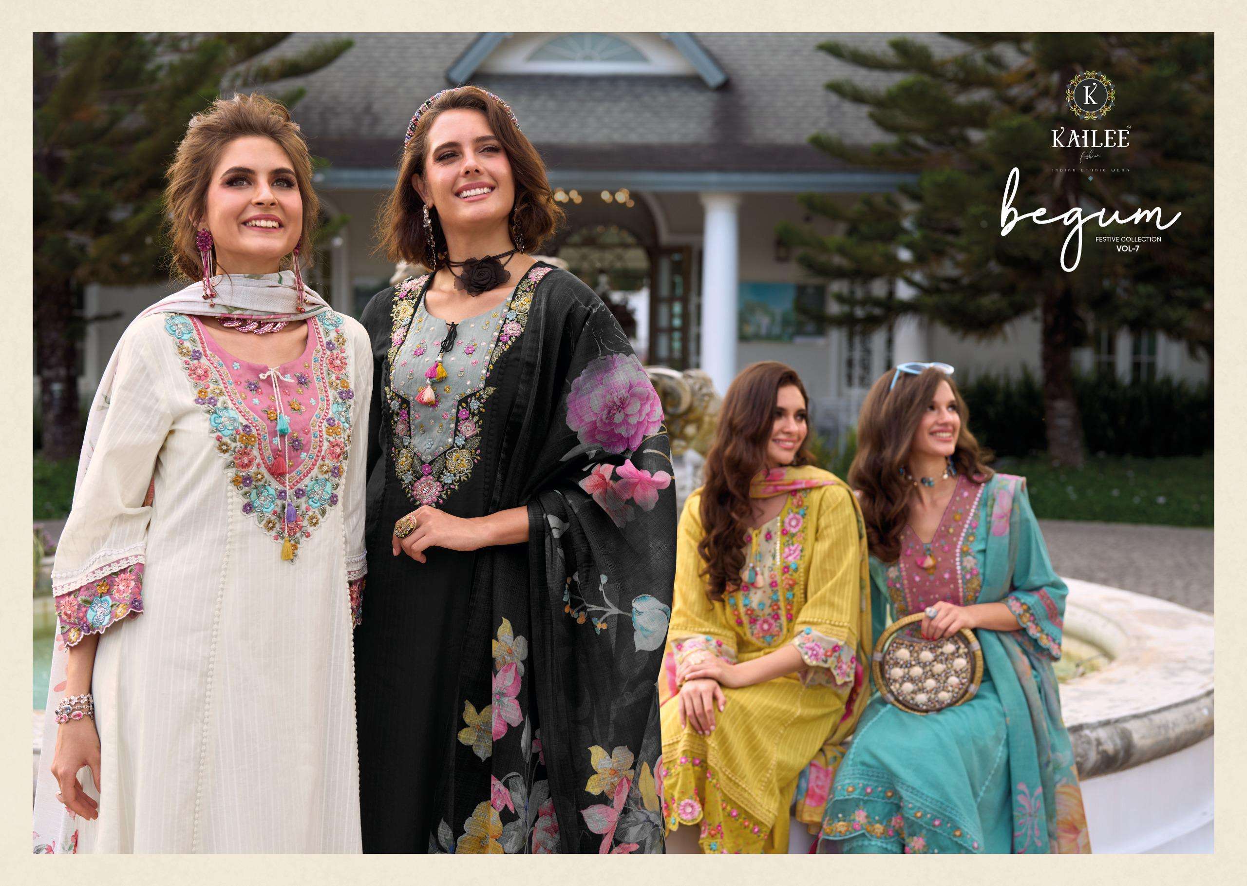 kailee fashion presents begum vol-7 readymade cotton gorgeous kurtis catalog wholesaler and exporter 