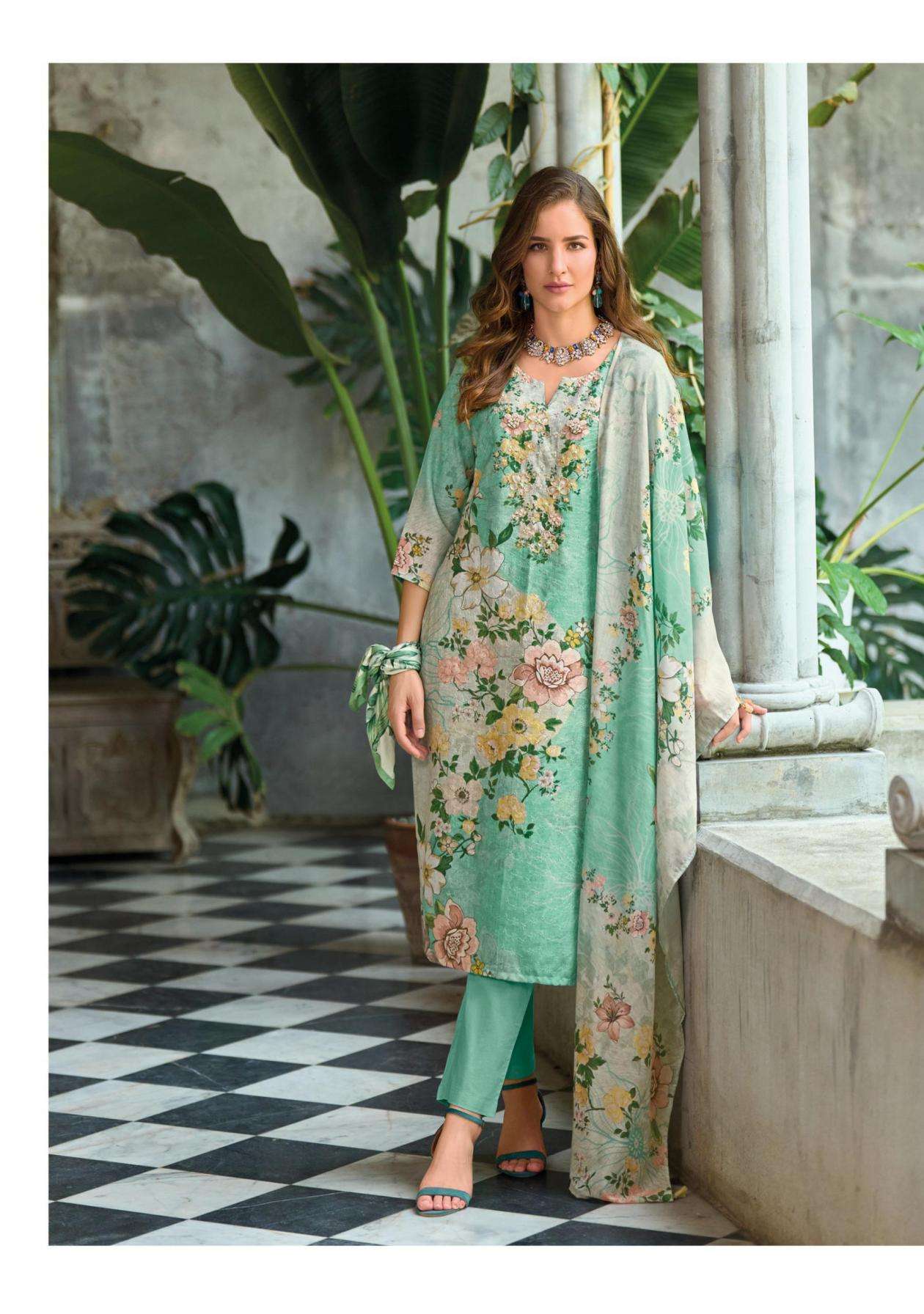LADY LEELA PRESENTS SUMMER PASTELS VOL 2 READYMADE LINEN PARTY WEAR SUIT FOR WOMENS CATALOG WHOLESALER 