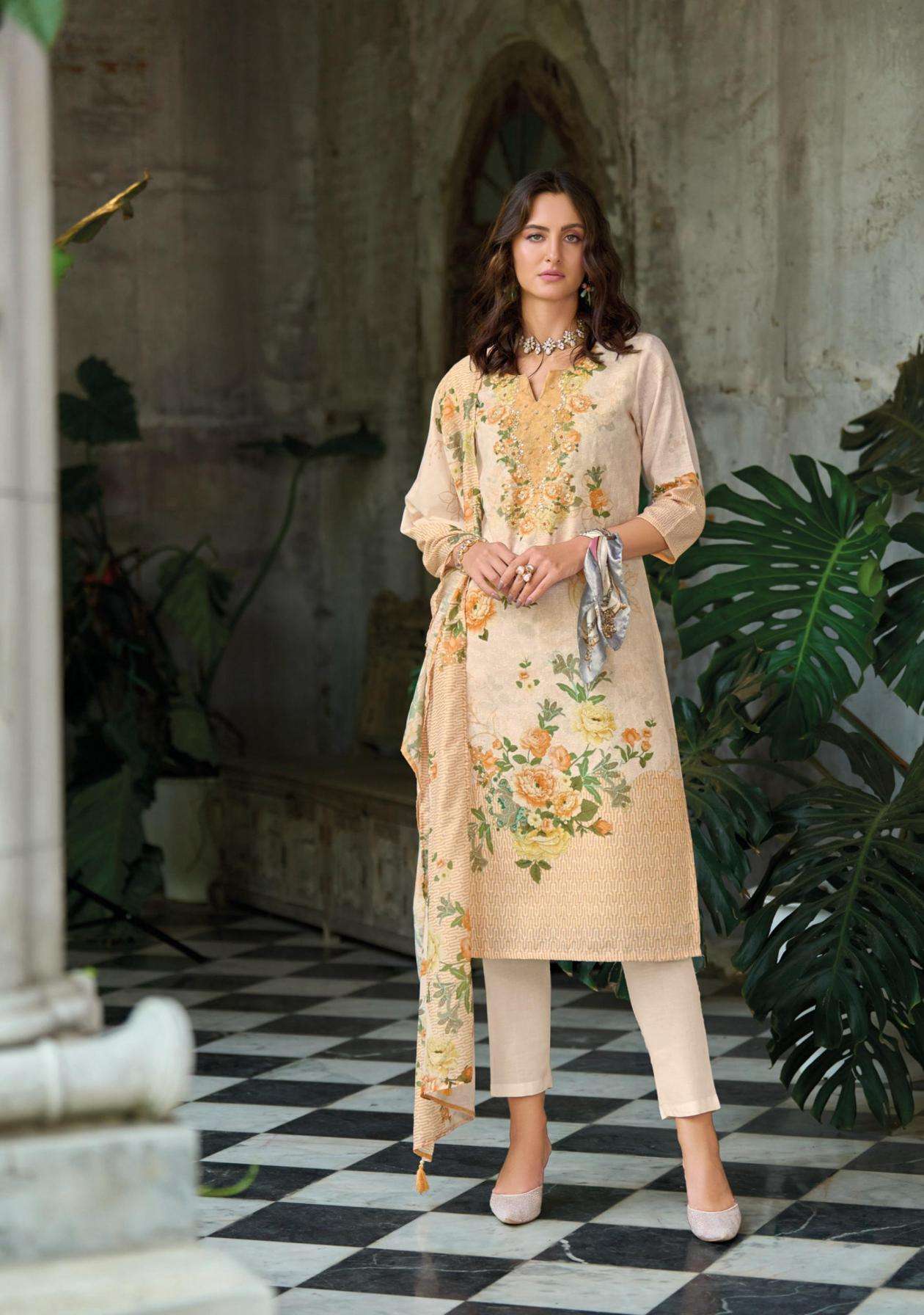 LADY LEELA PRESENTS SUMMER PASTELS VOL 2 READYMADE LINEN PARTY WEAR SUIT FOR WOMENS CATALOG WHOLESALER 