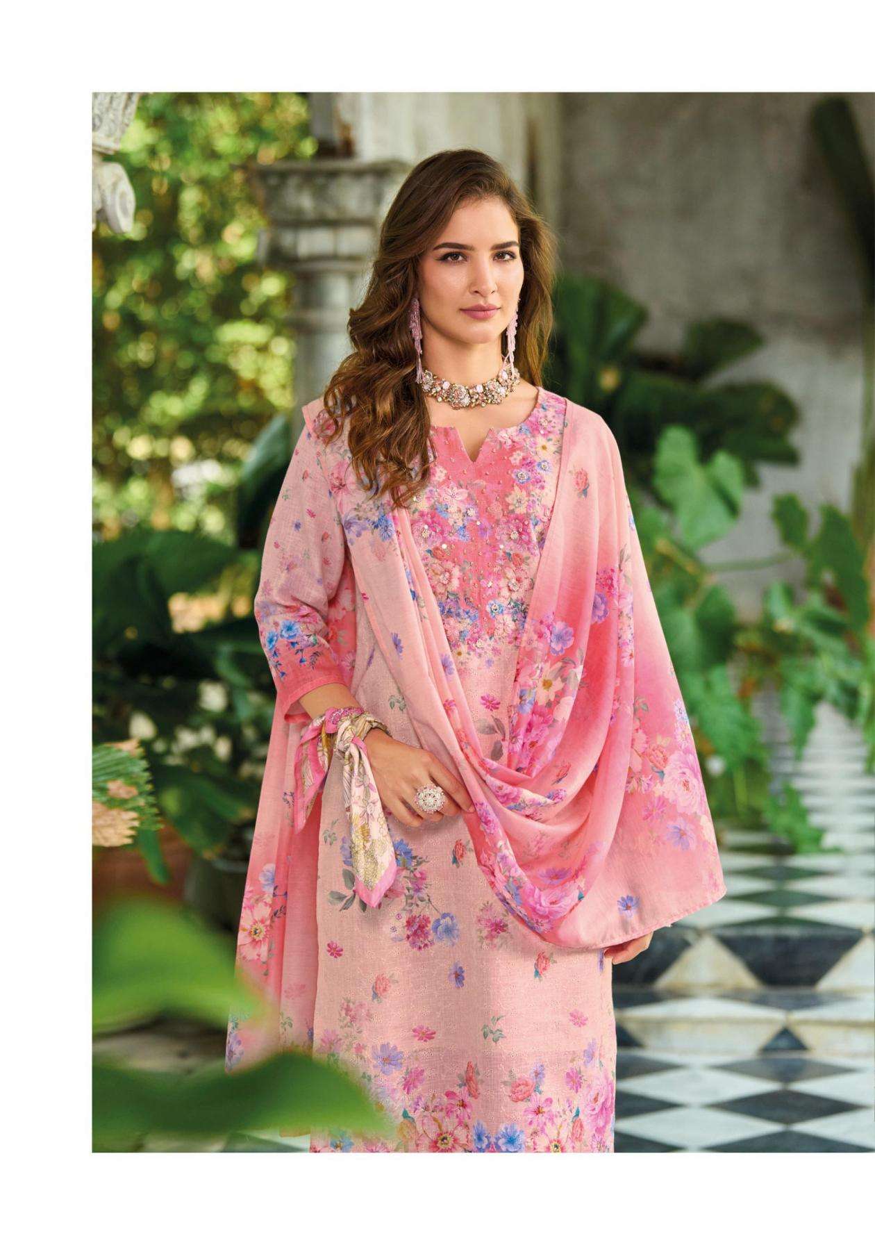LADY LEELA PRESENTS SUMMER PASTELS VOL 2 READYMADE LINEN PARTY WEAR SUIT FOR WOMENS CATALOG WHOLESALER 