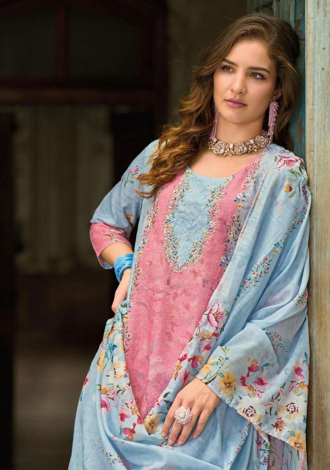 LADY LEELA PRESENTS SUMMER PASTELS VOL 2 READYMADE LINEN PARTY WEAR SUIT FOR WOMENS CATALOG WHOLESALER 